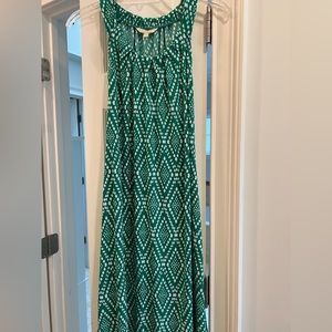 Green and white banana republic dress